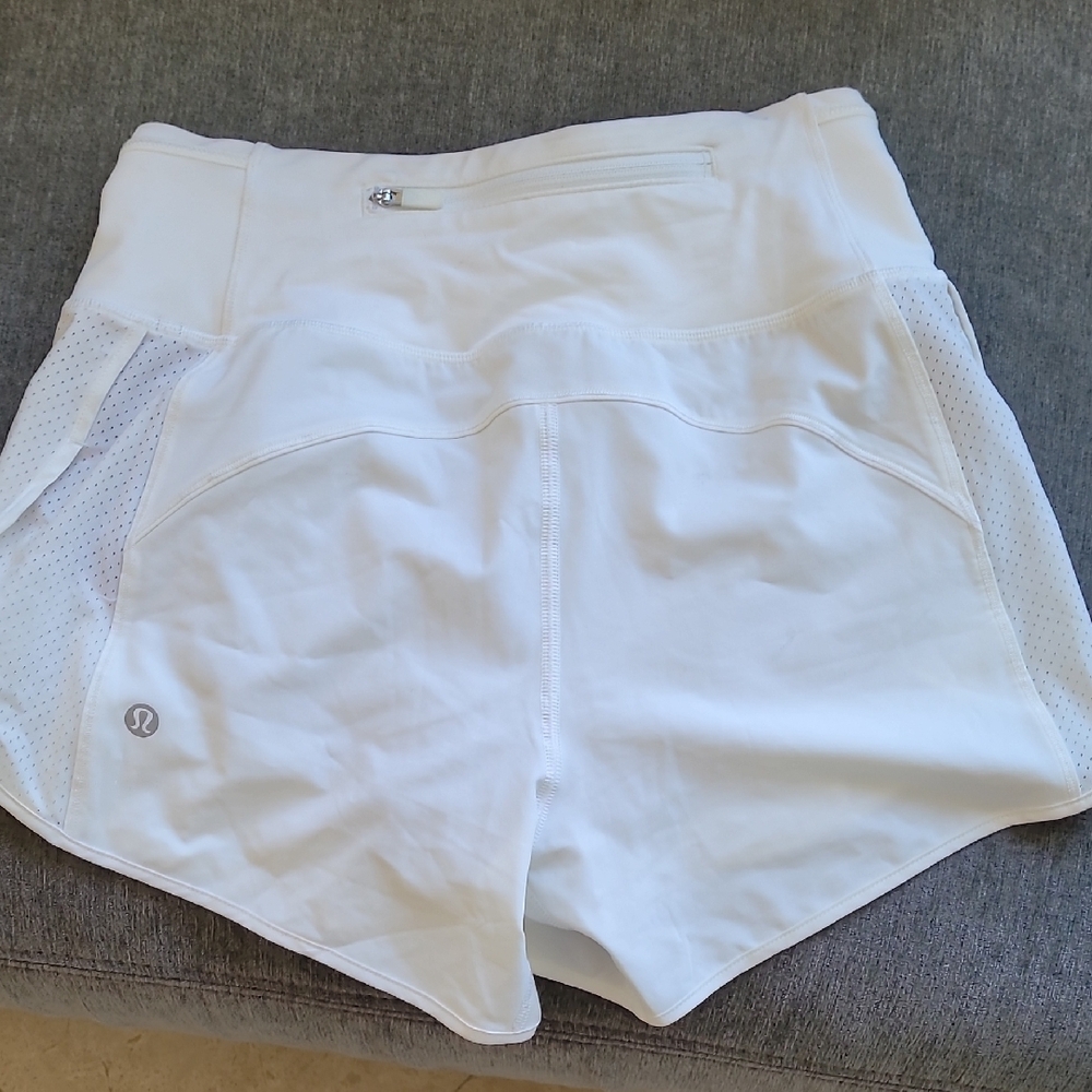 Lululemon Athletica White Athletic Shorts with Layered Design - Picture 3 of 4